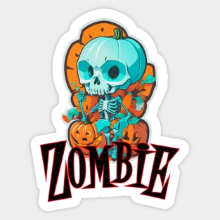 Funny Halloween Skeleton Sticker